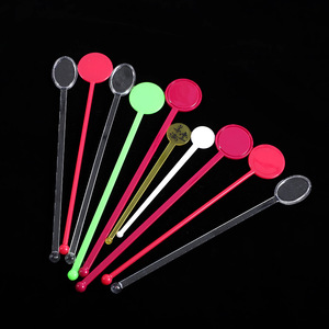 Agitador de cócteles de plástico reutilizable, varilla agitadora con cabeza ovalada/redonda para mezclar cócteles, café y bebidas, herramientas de bar. - Product Image 1
