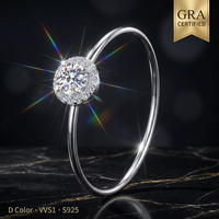 Bagues de Fiançailles et de Mariage en Argent 925 avec Moissanite de Haute Qualité Couleur D VVS1 pour la Vente en Gros aux Détaillants