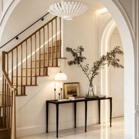 Pièces d'escalier en bois massif de style minimaliste moderne |   Colonnes et marches d'escalier pour villas, hôtels et hôpitaux |   Écologique et durable