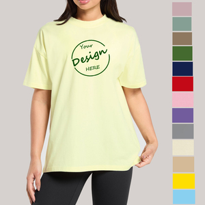 Áo thun nữ oversize thiết kế tùy chỉnh chất lượng cao 100% cotton thoáng khí mùa hè tay ngắn dáng rộng xuông vai - Product Image 1