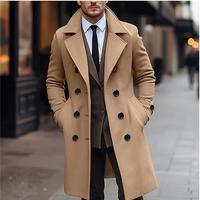 Manteau en tweed pour homme, nouvelle collection automne-hiver, épais, long, à double boutonnage, tendance