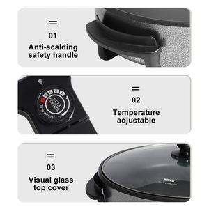 Poêle électrique Dsp 1500W antiadhésive ronde multifonctionnelle pour cuisson intérieure - Product Image 5