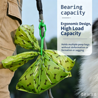 Nouvel arrivage : Distributeur de sacs à déjections mains libres portable avec clip de fixation pour laisse, idéal pour les promenades en extérieur avec votre chien