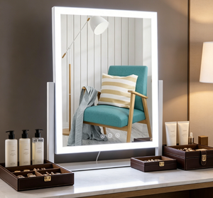 LED <b>Vanity</b> <b>Mirror</b> Touch Screen Makeup <b>Mirror</b> Illuminated Dressing <b>Table</b> <b>Mirror</b> for Bathroom Bedroom - Product Image 6