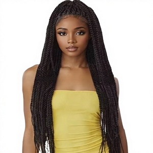 Perruque longue bouclée en soie basse température, double trame, tressée au crochet, 48 pouces, vente en gros directe usine, Shandong - Product Image 1