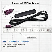 Antenne WiFi adhésive noire fiable 2,4 GHz avec gain 3dBi, connecteur coaxial FAKRA-D RG174 pour autoradio