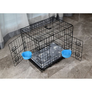 Chenil d'intérieur portable 24x17x19 pouces à prix compétitif <span class=keywords><strong>Cage</strong></span> pour chien pliable en métal avec double porte Facile à assembler Respirant - Product Image 1