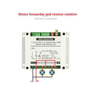 Controlador remoto <span class=keywords><strong>RF</strong></span> de retardo de 2 canales, conjunto de interruptor de límite, transmisor y receptor para control industrial, 433Mhz/315Mhz DC12-48V - Product Image 6