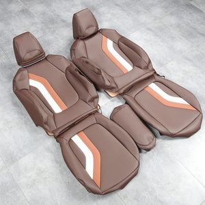 GANE ชุดหุ้มเบาะรถยนต์หรูหราแบบกำหนดเอง หนังภายในทนทาน สีกาแฟ ระบายอากาศได้ดี ป้องกันคราบสกปรก เหมาะสำหรับรถยนต์ <span class=keywords><strong>Volkswagen</strong></span> - Product Image 1