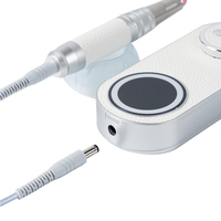 Machine à ongles sans fil professionnelle en cuir blanc, 40000 tr/min, écran LCD, haute vitesse, lime à ongles électrique portable pour manucure