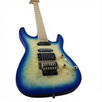 Weifang Rebon 6 String Quilt Maple Blue Sunburst Colour Tremolo Electric Guitar