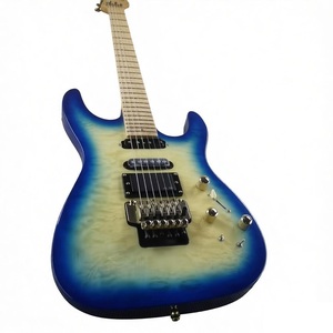 Chitarra Elettrica Weifang Rebon a 6 Corde con Tremolo, Colore <span class=keywords><strong>Blu</strong></span> Sunburst, in Acero Quilted - Product Image 1