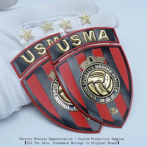 Sequin 3D Bản vá lỗi nhà máy tùy chỉnh tần số cao sắt trên TPU cao su phù hợp với bóng đá da vá với kim loại hoodie cho mũ - Product Image 6