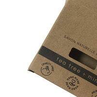 Boîtes Carrées Écologiques en Papier Kraft pour Savons en Pain, Emballage de Soins de la Peau, Carton d'Emballage à Rabat avec Logo Personnalisé pour Cosmétiques