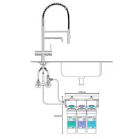 DOGO 5 en 1 cuisine mitigeur douche pulvérisation retirer tirer vers le bas acier inoxydable brossé 5 voies filtre eau osmose mitigeur