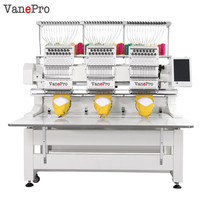 VanePro Nouvelle Machine à Broder Professionnelle Commerciale Informatisée à 3 Têtes, 12/15 Aiguilles, de Haute Qualité, pour T-shirts et Usage Domestique