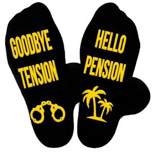 Calcetines Divertidos de Algodón <span class=keywords><strong>para</strong></span> Hombre y Mujer, <span class=keywords><strong>Regalos</strong></span> de Jubilación, ADIÓNDELA LA TENSION, HOLA PENSION - Product Image 1
