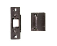 Loquet à rouleaux moderne robuste en laiton avec gâche moulée de 2-1/4 po pour porte et usage extérieur, installation par vis