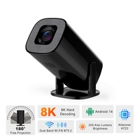 Projecteur intelligent Android V1 HD 200 lumens, lampe LED, WiFi BT5.2, lecteur de musique, jeux, films, mini cinéma maison portable
