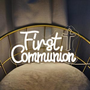 Letrero Luminoso de Neón para Decoración de Pared de Primera Comunión. Letrero LED. Bendición de <span class=keywords><strong>Dios</strong></span> para la Primera Comunión, Bautizo, Fiesta. Letreros de Neón Personalizados - Product Image 4