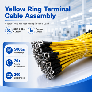 Cavo di messa a terra con terminale ad anello giallo personalizzato per applicazioni industriali, automobilistiche, OEM e ODM - Product Image 2