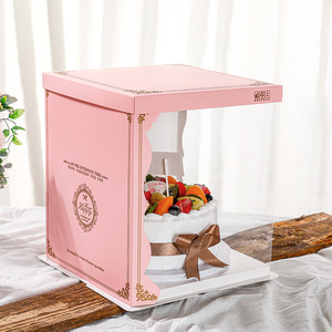 Großhandel Lebensmittelechte Kuchenbox 6/<span class=keywords><strong>8</strong></span>/10/12 Zoll Transparente Dessert-Verpackung Geschenkbox für Geburtstagstorten - Product Image 3