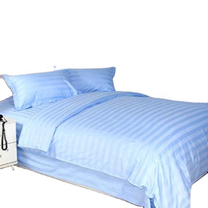 Bệnh viện khách sạn phòng ngủ Jacquard sọc 100% polyester nổi sọc vải Khăn Trải Giường Màu Trắng tấm ga trải giường vải - Product Image 5