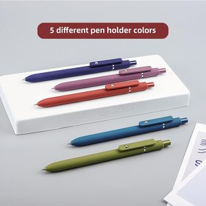 Stylos à encre Gel à séchage rapide, 5 pièces, pointe fine, rétractables, à bille, encre noire, stylos à écriture lisse, papeterie fournitures scolaires - Product Image 2