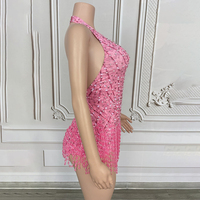 Novance Y3747-J Produits les plus vendus Robe de danse latine à dos nu avec glands perlés Robes de scène à strass pour chanteurs