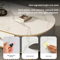 2025 maison Table basse meuble TV ensemble lumière luxe haut de gamme ardoise Simple Design moderne pour petit salon meubles pour la maison