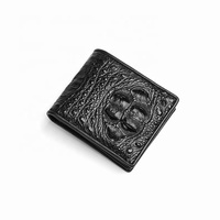 Dompet pendek pria kulit buaya horizontal modis tahan aus, grosir pabrik