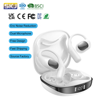 Écouteurs sans fil Bluetooth 5.3 à oreille ouverte, double micro ENC, pour musique, casques sportifs OWS, écouteurs à crochet anti-bruit