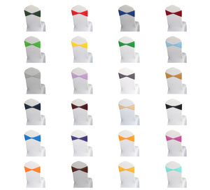 Banda para silla de Spandex con logotipo impreso para boda, venta al por mayor, logotipo de patrón personalizado, fundas para sillas de Spandex impresas y fajas para Sillas - Product Image 6