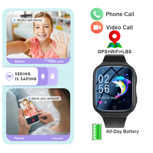 Montre connectée carrée étanche pour enfants 4G GPS IP67 avec longue autonomie, appels vidéo, pour garçons et filles, localisateur de suivi pour enfants - Product Image 2