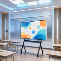 TV Layar Sentuh Interaktif Android AI Pintar 4K Berkualitas Tinggi 110-Inci Terbaru, Panel LCD 20-Touch, Papan Tulis Interaktif untuk Penggunaan Sekolah
