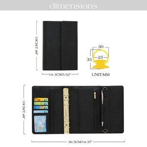 Etsy Ngân Sách chất kết dính A6 thằn lằn kết cấu PU da 6 Vàng Vòng Dây Kéo Túi với dây chuyền kim loại Loose-Leaf Fly Leaf máy tính xách tay - Product Image 6