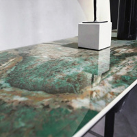 Table console asymétrique de luxe à deux pieds, table d'appoint moderne pour entrée, couloir, villa, salon, intérieur, entrée de maison