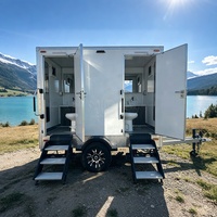 Toilettes portables fermées avec lavabo intégré, toilettes mobiles à 2 postes pour jardin, fabricant et fournisseur
