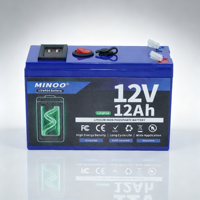 Batterie de stockage d'énergie LiFePO4 12V 12Ah, pack de batteries LiFePO4 12V, boîtier de batterie LiFePO4 à coque rigide avec protection intégrée BMS