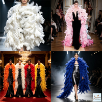 Grande guirlande de plumes d'autruche personnalisée, rouge, pour ailes d'ange, décoration de scène de carnaval