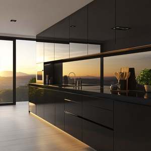 Gabinetes de Cocina Modernos de Lujo Estilo Americano Clásico con Paneles de Madera, Bisagras y Accesorios, Diseño de Cocina Abierta - Product Image 4