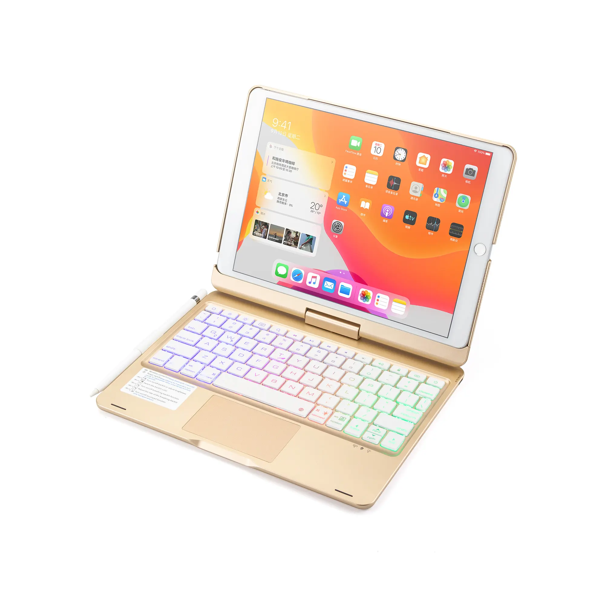 Rotating Stand Aluminum Multi-angle Wireless For Ipad Air 2 Case Keyboard