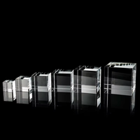 Bloc de verre massif rectangulaire en cristal K9, gravé au laser 3D, logo personnalisé, boîte cadeau d'art populaire, vente en gros d'usine - Meilleures ventes