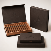 Scatola Rigida Personalizzata Stile Libro con Chiusura Magnetica per Sigari, Humidor di Lusso Rivestito in Legno di Cedro, Confezione Regalo con Logo in Rilievo