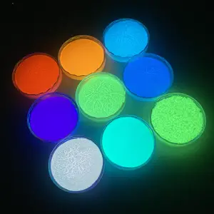 Non Toxic Skin Safe Fluorescent Glow In The Dark Powder Strontium Aluminate Luminous Pigment Powder For Resin Nails And Paint