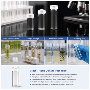 Tube à essai en verre haute transparence Degao pour culture tissulaire, autoclavable avec capuchon ventilé stérile pour la croissance des plantes - Product Image 2