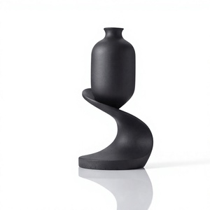 Jarrón de Metal de Diseño Surrealista Único con Textura de Contorno, Decoración de Mesa, Suministros para Pedidos al por Mayor - Product Image 1