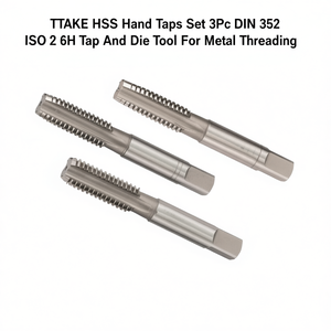 Juego de Machos de Roscar Manuales HSS TTAKE de 3 Piezas DIN 352 ISO 2 6H, Herramienta de Macho y Trena para Roscado de Metal - Product Image 2