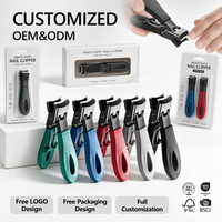 Cortauñas Anti-moscas de Mandíbula Grande para Uñas Gruesas, Cortador de Uñas con Doble Resorte, Agarre Ergonómico Antideslizante, Cortauñas de Gran Apertura