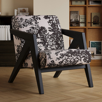 Fauteuil de salon moderne de luxe nordique en bois massif, confortable et élégant, avec design décoratif capitonné pour salon et chambre à coucher